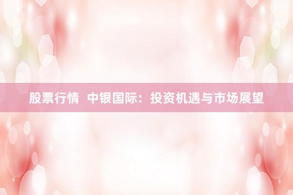 股票行情  中银国际：投资机遇与市场展望