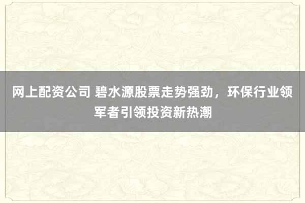 网上配资公司 碧水源股票走势强劲，环保行业领军者引领投资新热潮
