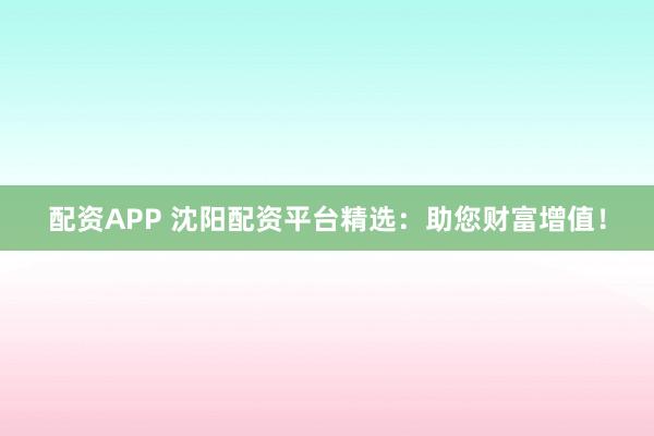 配资APP 沈阳配资平台精选：助您财富增值！