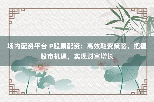 场内配资平台 P股票配资：高效融资策略，把握股市机遇，实现财富增长