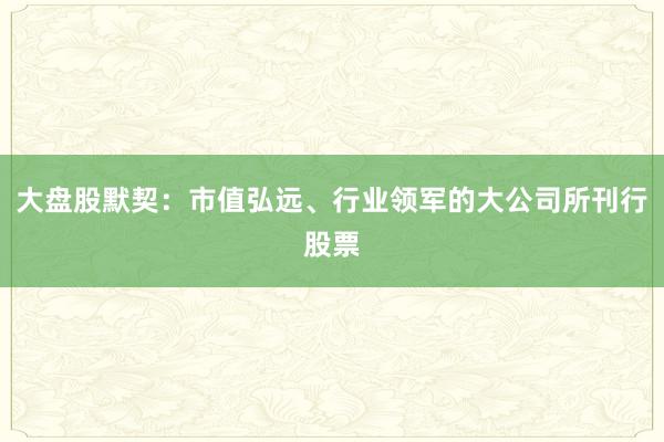 大盘股默契:市值弘远、行业领军的大公司所刊行股票