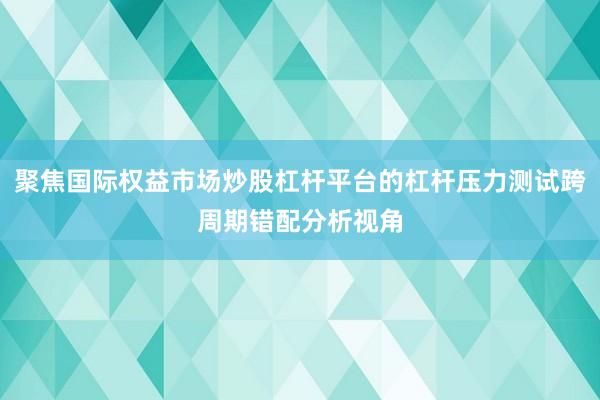 聚焦国际权益市场炒股杠杆平台的杠杆压力测试跨周期错配分析视角
